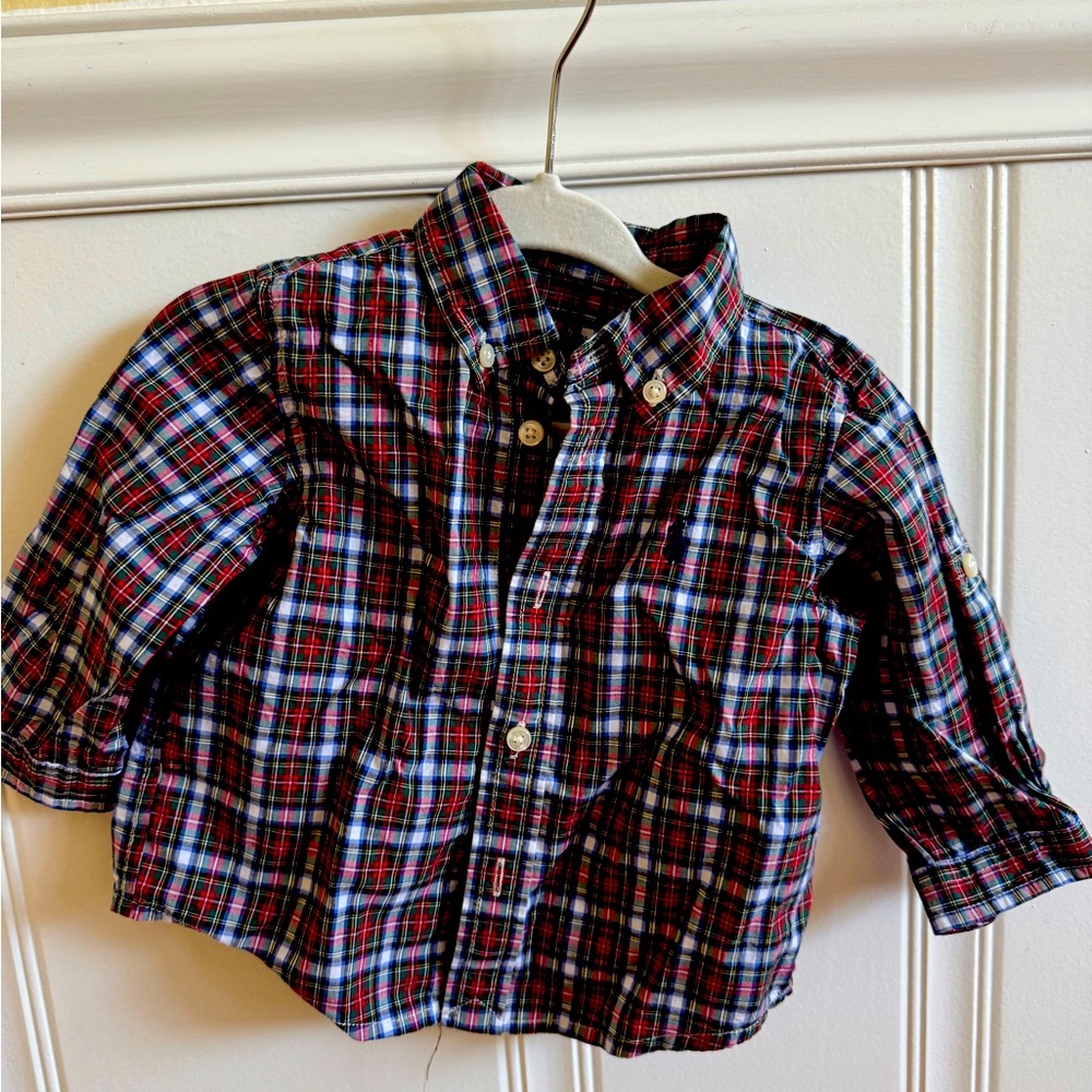 Ralph Lauren Kids Plaid Button Down Shirt - Red, Blue, White